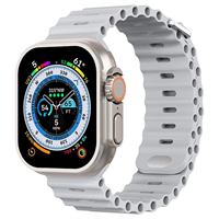 רצועת סיליקון Ocean לשעון אפל Apple Watch 38/40/41/42 צבע אפור