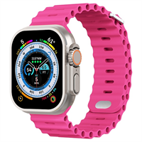 רצועת סיליקון Ocean לשעון אפל Apple Watch 44/45/46/49 צבע ורוד