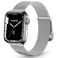 רצועת מתכת לשעון אפל Apple Watch 42/44/45 -צבע כסף Silver
