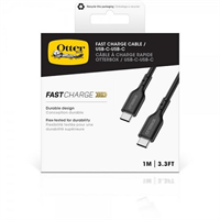 כבל טעינה מהירה לאייפון 15 USB-C to USB-C 60W OtterBox אורך הכבל 1 מטר צבע שחור