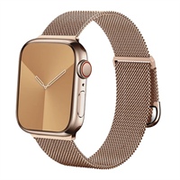 רצועת מתכת Milanese לשעון אפל Apple Watch 44/45/46/49 צבע רוז גולד Rose Gold