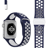 רצועת ספורט לשעון אפל Apple Watch 42/44/45 - צבע כחול ולבן