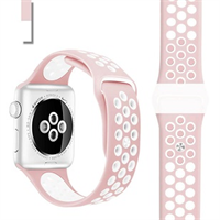 רצועת ספורט לשעון אפל Apple Watch 42/44/45 - צבע ורוד לבן
