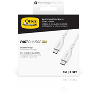כבל טעינה מהירה USB-C to USB-C 60W OtterBox אורך הכבל 1 מטר צבע לבן